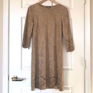 Neiman Marcus super soft tan dress with cutouts